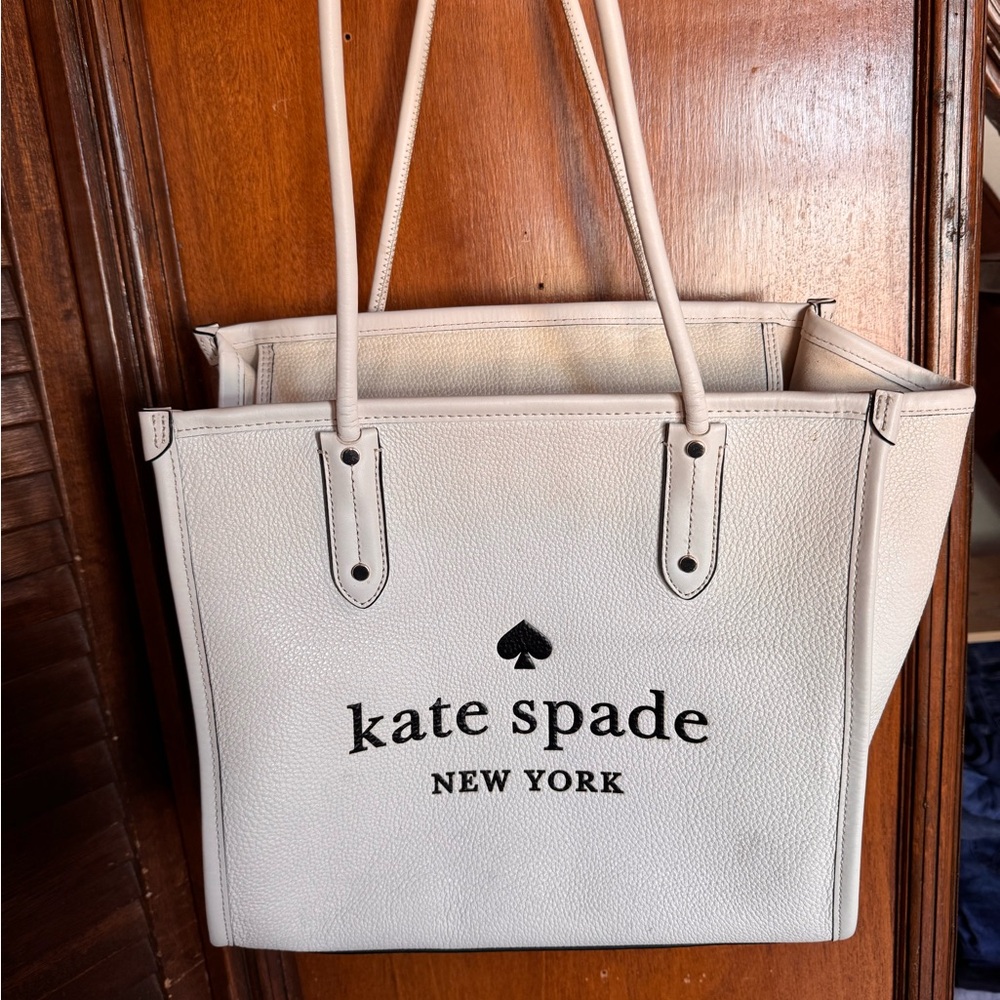 Kate Spade Cream Structured Tote Bag